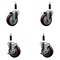 Service Caster 4'' SS Maroon Poly Wheel Swivel 7/8'' Expanding Stem Caster Set 2 Brakes, 4PK SCC-SSEX20S414-PPUB-MRN-2-TLB-2-78 - alternate 1
